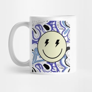 Pink Lightning Bolt Smiley Face stickers Mug